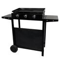 Plancha au gaz MÉRIDA 3 brûleurs + chariot