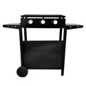 Plancha au gaz MÉRIDA 3 brûleurs + chariot