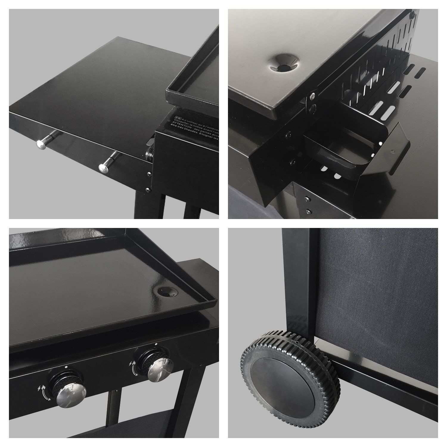 Plancha au gaz MÉRIDA 3 brûleurs + chariot