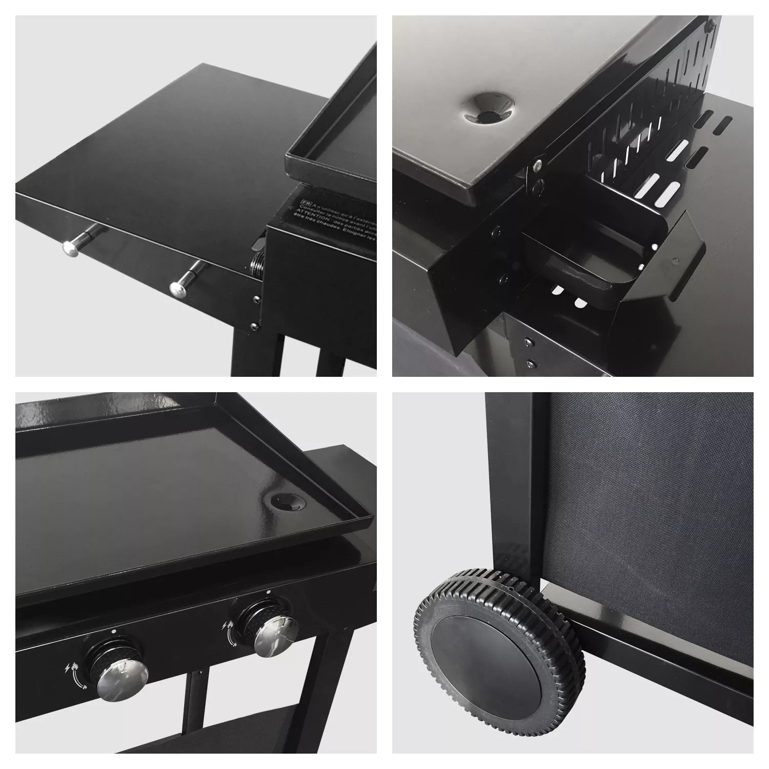 Plancha au gaz MÉRIDA 4 brûleurs + chariot