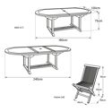 Teakholz-Gartenmöbel - ovaler ausziehbarer Tisch - 8 Plätze