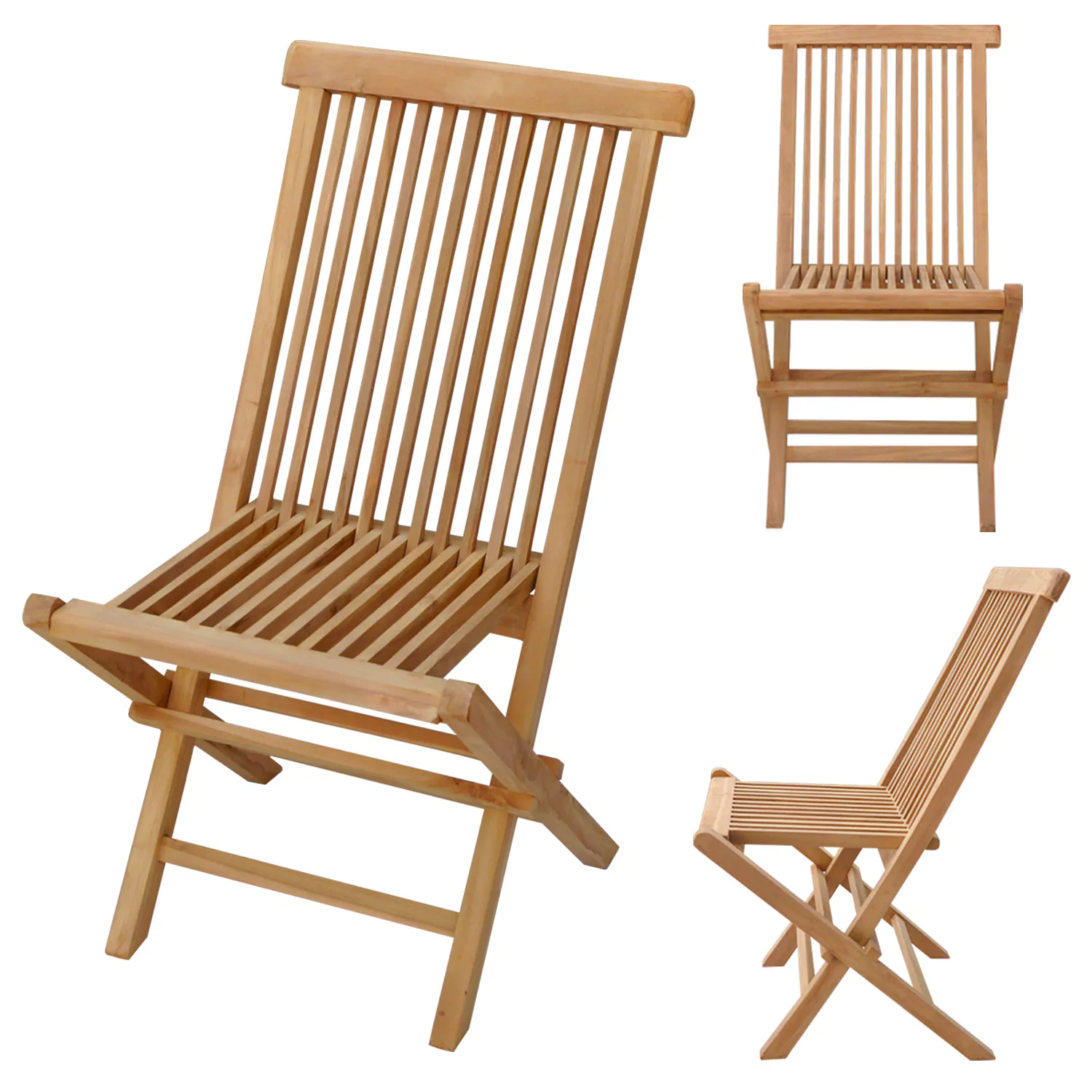 Salon de jardin en teck LOMBOK - table rectangulaire extensible - 8 places