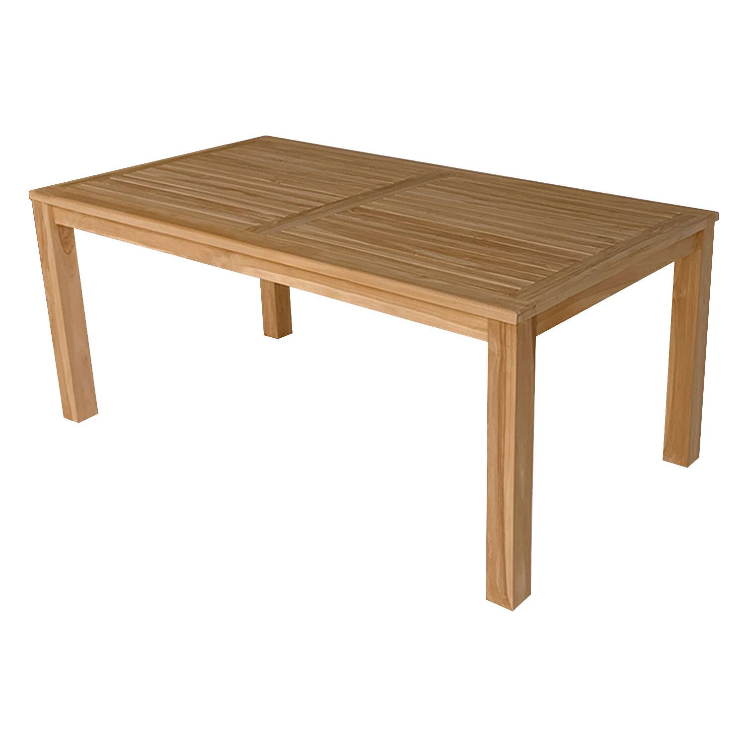 Salon de jardin en teck massif - table rectangulaire et chaises pliantes - 8 places