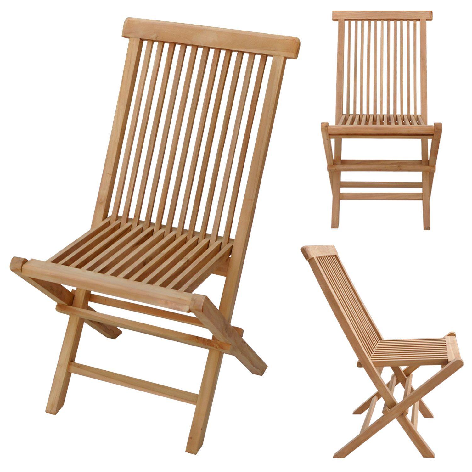 LOMBOK teak tuinmeubelset - ronde klaptafel 80cm - zitplaatsen 4