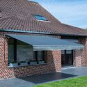 Toldo 2,95 × 2,5m - Tecido antracite e estrutura cinzenta