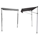 Store banne pour balcon CHENE 3 × 1,2m - Toile anthracite et structure grise
