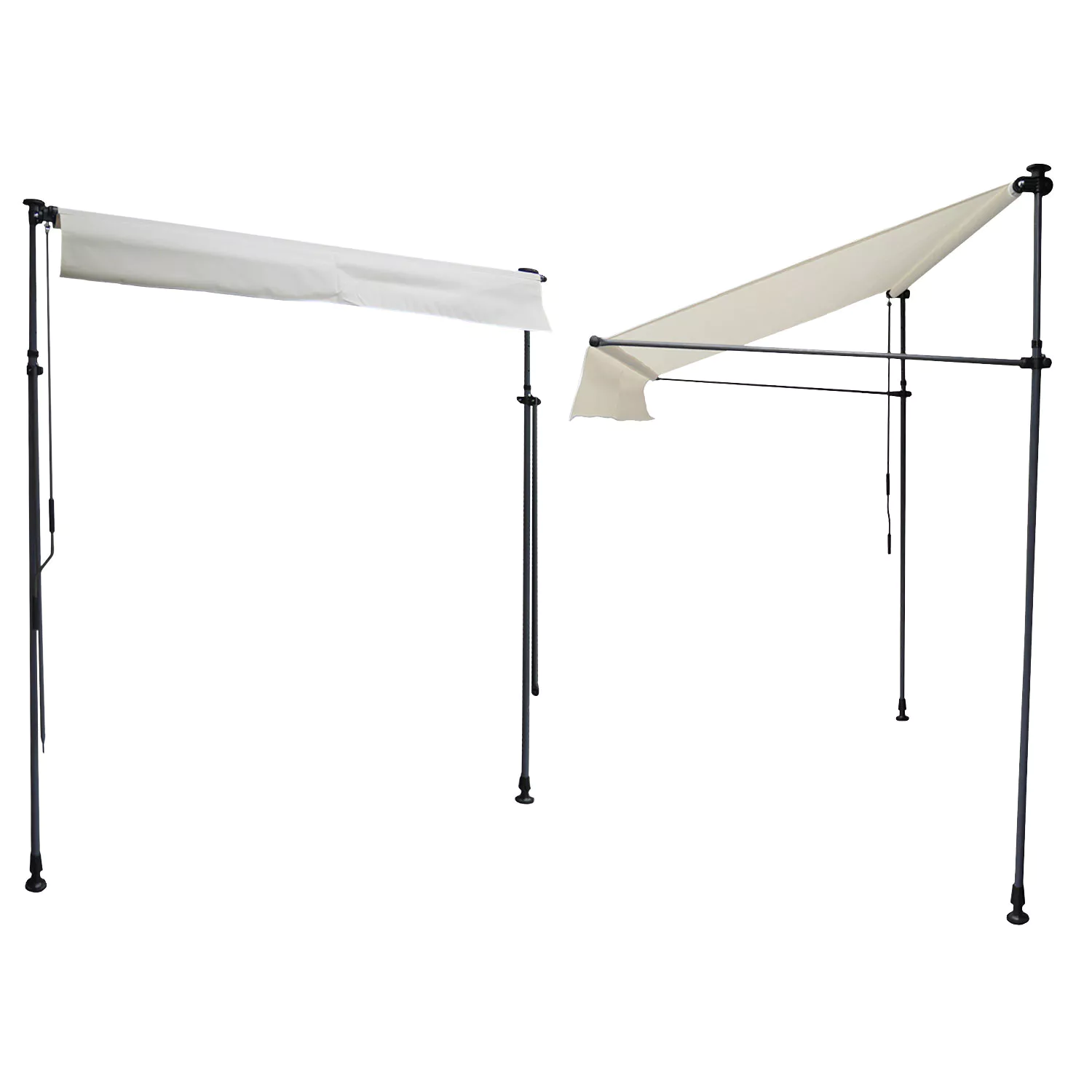 Tenda da balcone CHENE 3 × 1,2 m - Tessuto beige e struttura grigia