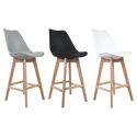 Lot de 2 tabourets scandinaves SVEN noir avec coussin