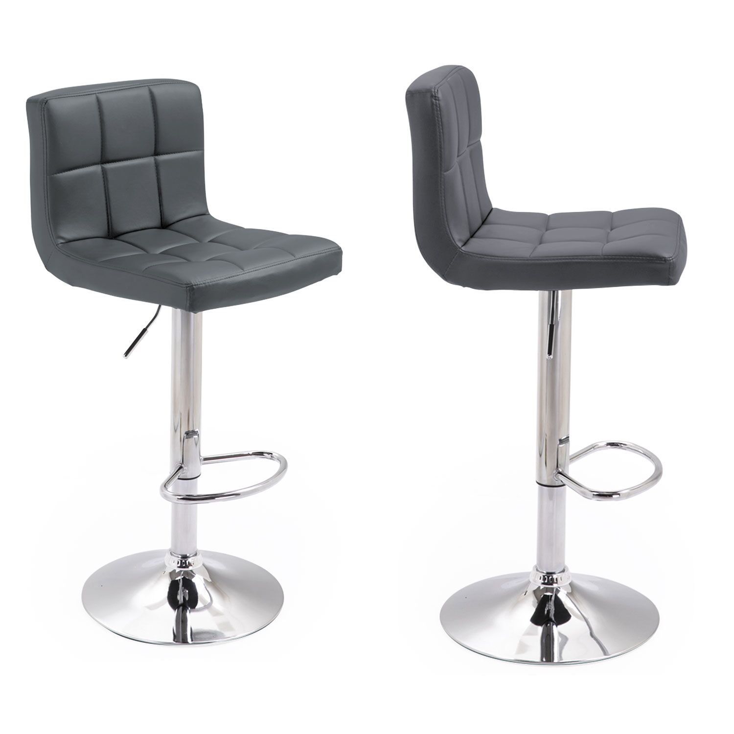 Pack de 2 taburetes de bar gris MIKE