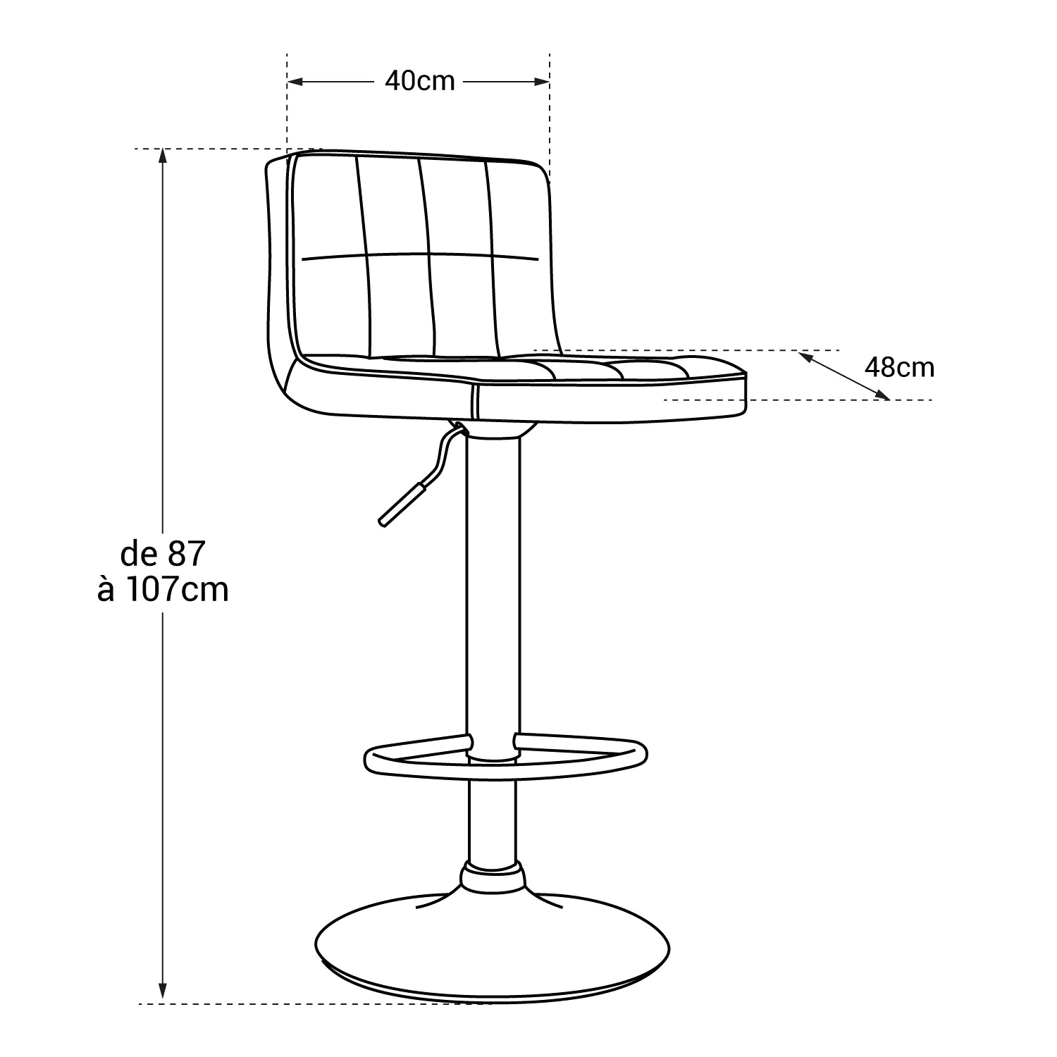 Pack de 2 taburetes de bar negros MIKE