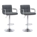 2er Set Barhockern grau mit Armlehnen MIKE