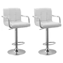 Pack de 2 taburetes de bar blancos con reposabrazos MIKE
