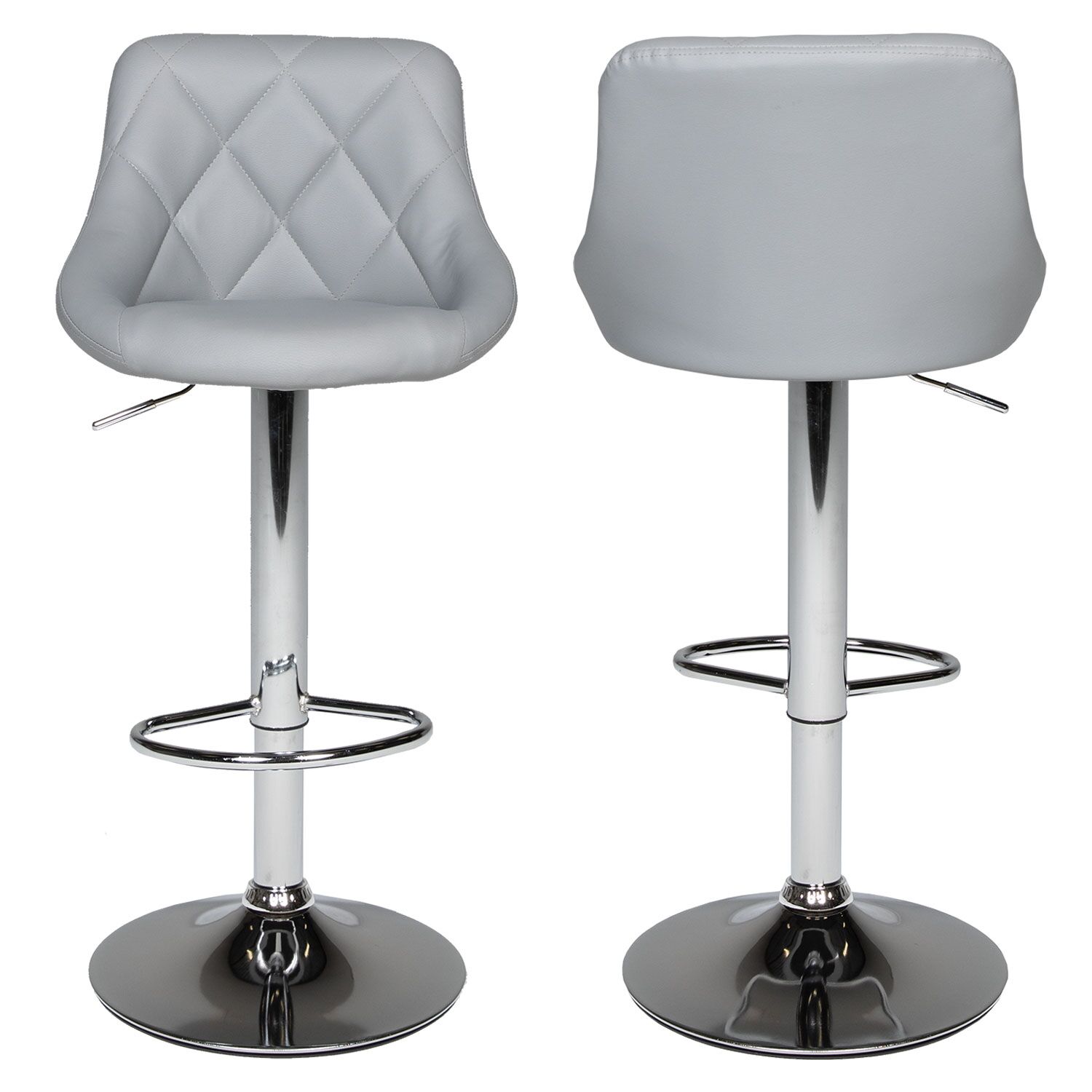 Lot de 2 tabourets de bar gris JASPER