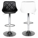 Lot de 2 tabourets de bar noir et blanc JASPER