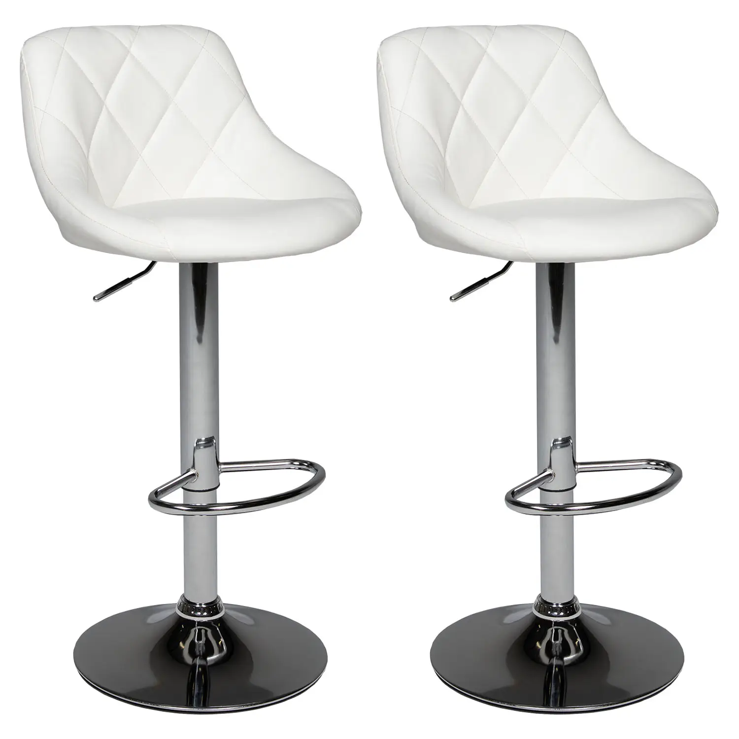 Set di 2 sgabelli da bar bianchi