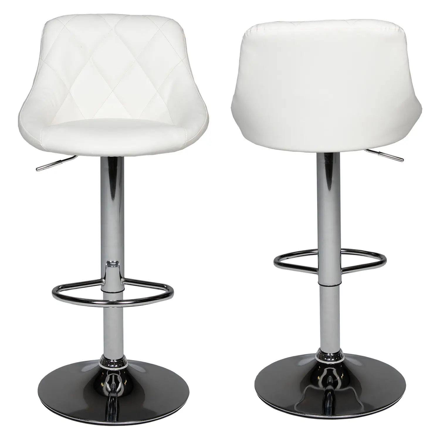Set di 2 sgabelli da bar bianchi