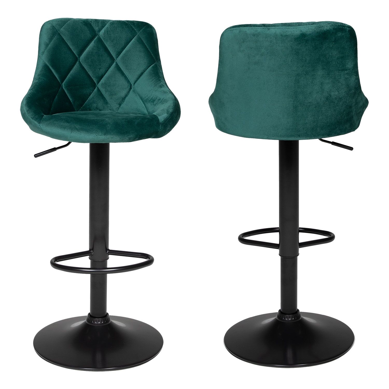 Tabouret de bar en velours vert ROBIN