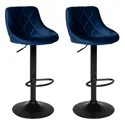 Set di 2 sgabelli da bar in velluto blu
