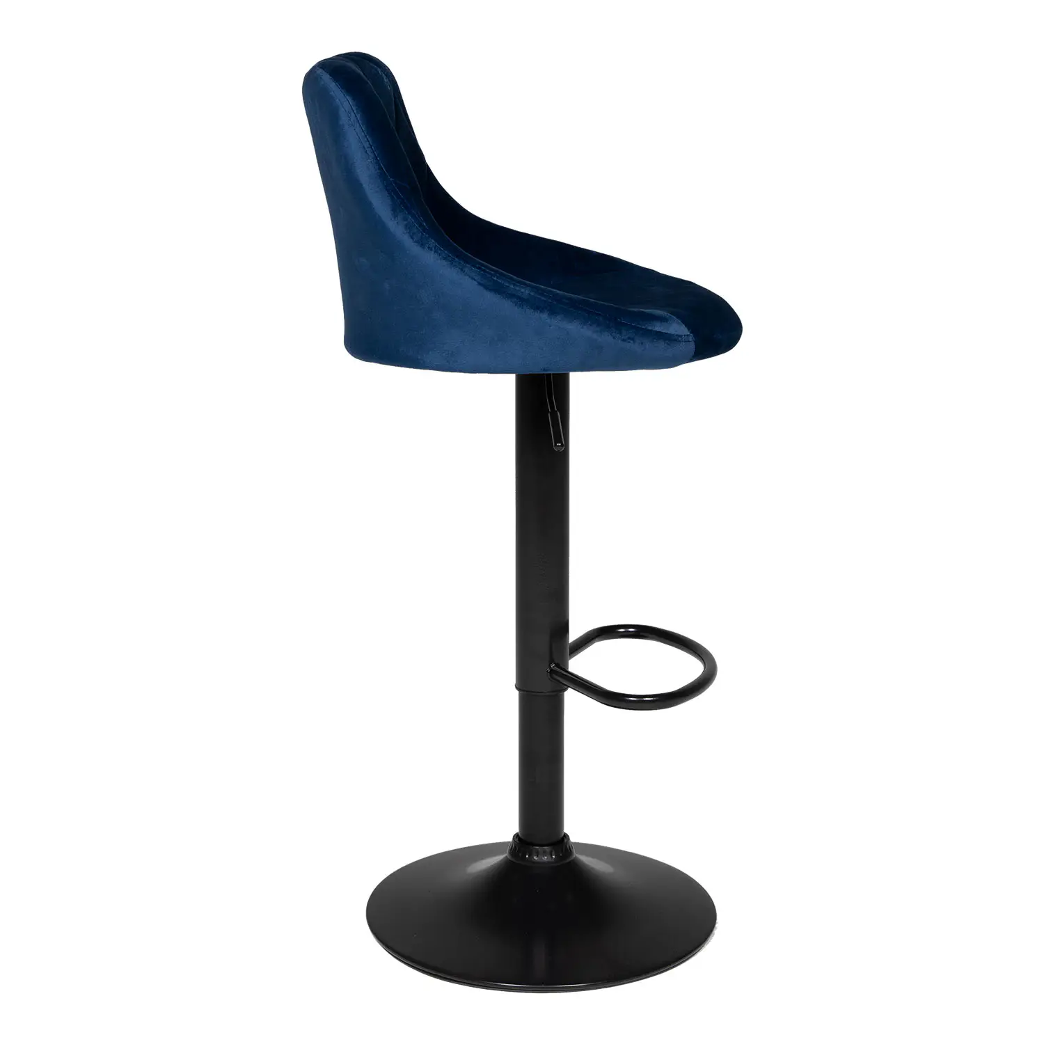 Set di 2 sgabelli da bar in velluto blu