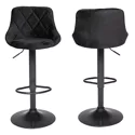 Lot de 2 tabourets de bar en velours noir ROBIN