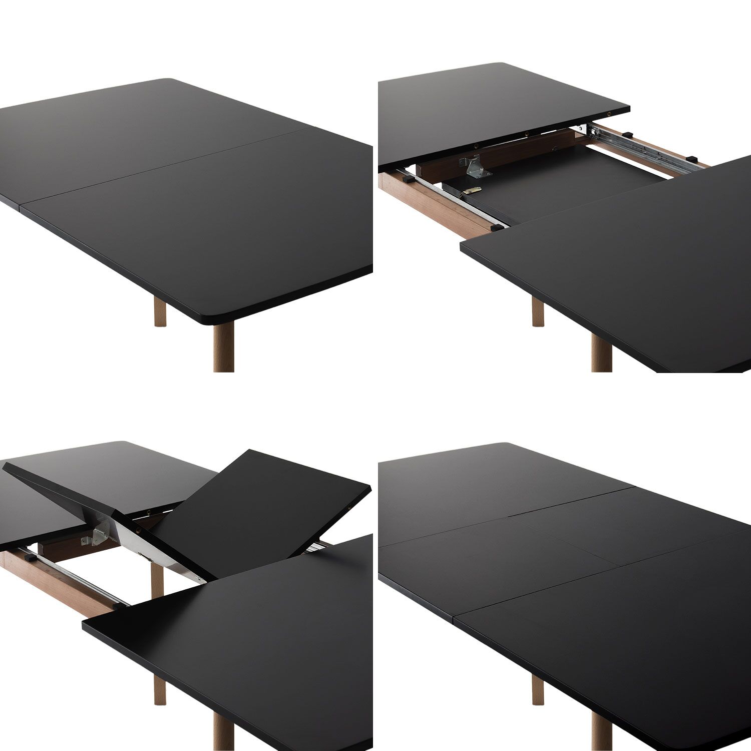 Tavolo HELGA allungabile 120 / 160 cm nero