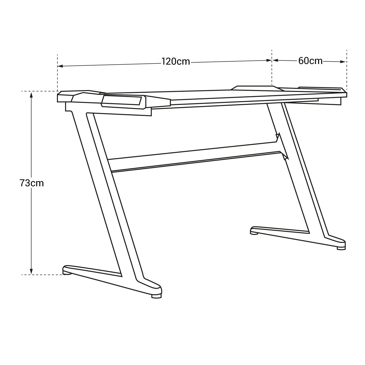 Mesa gaming con LED LARA