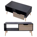 Tavolino nero in stile scandinavo con cassetto
