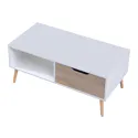 Mesa de café branca escandinava estilo escandinavo com gaveta