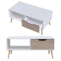 Mesa de café branca escandinava estilo escandinavo com gaveta