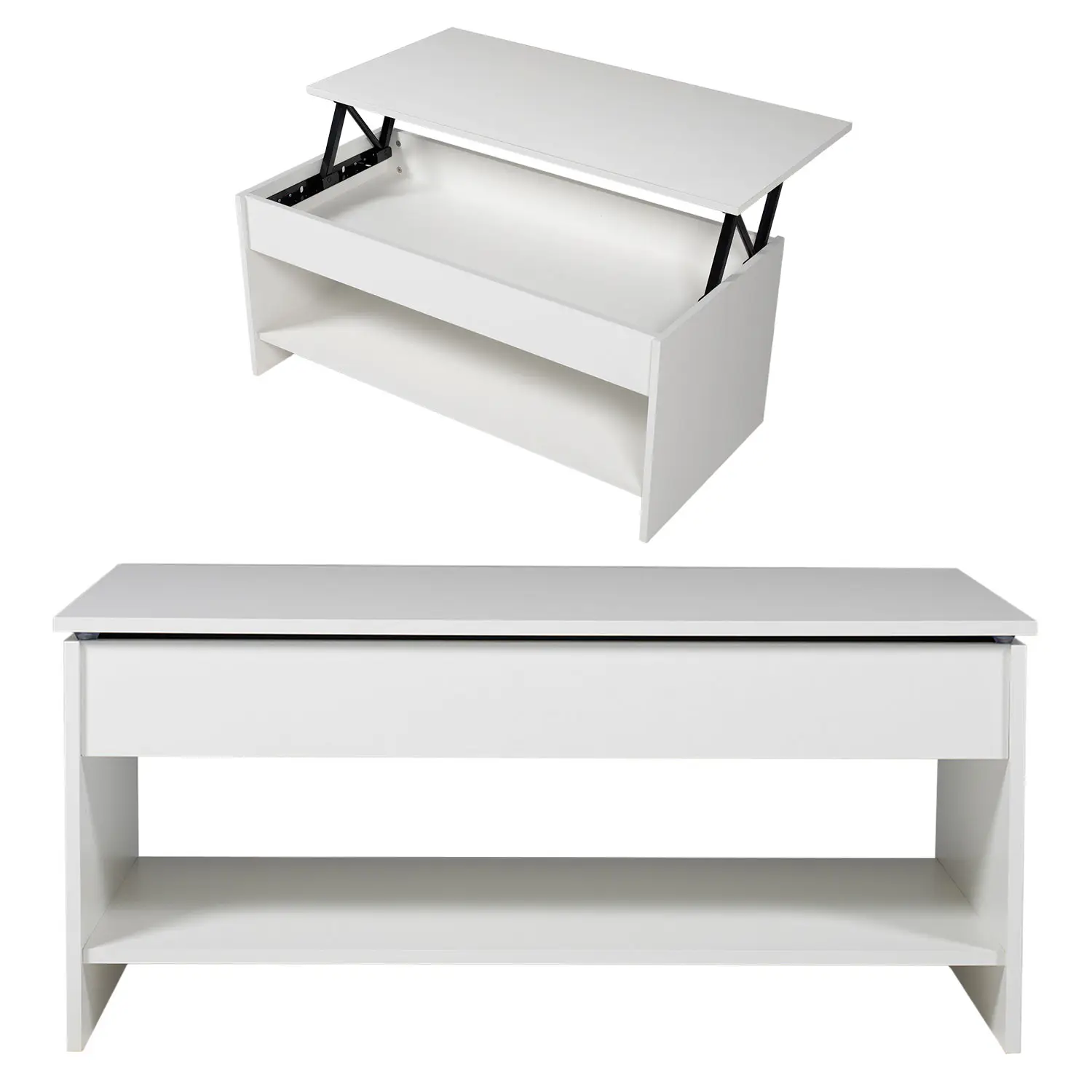 Mesa de café com branca de topo levantado