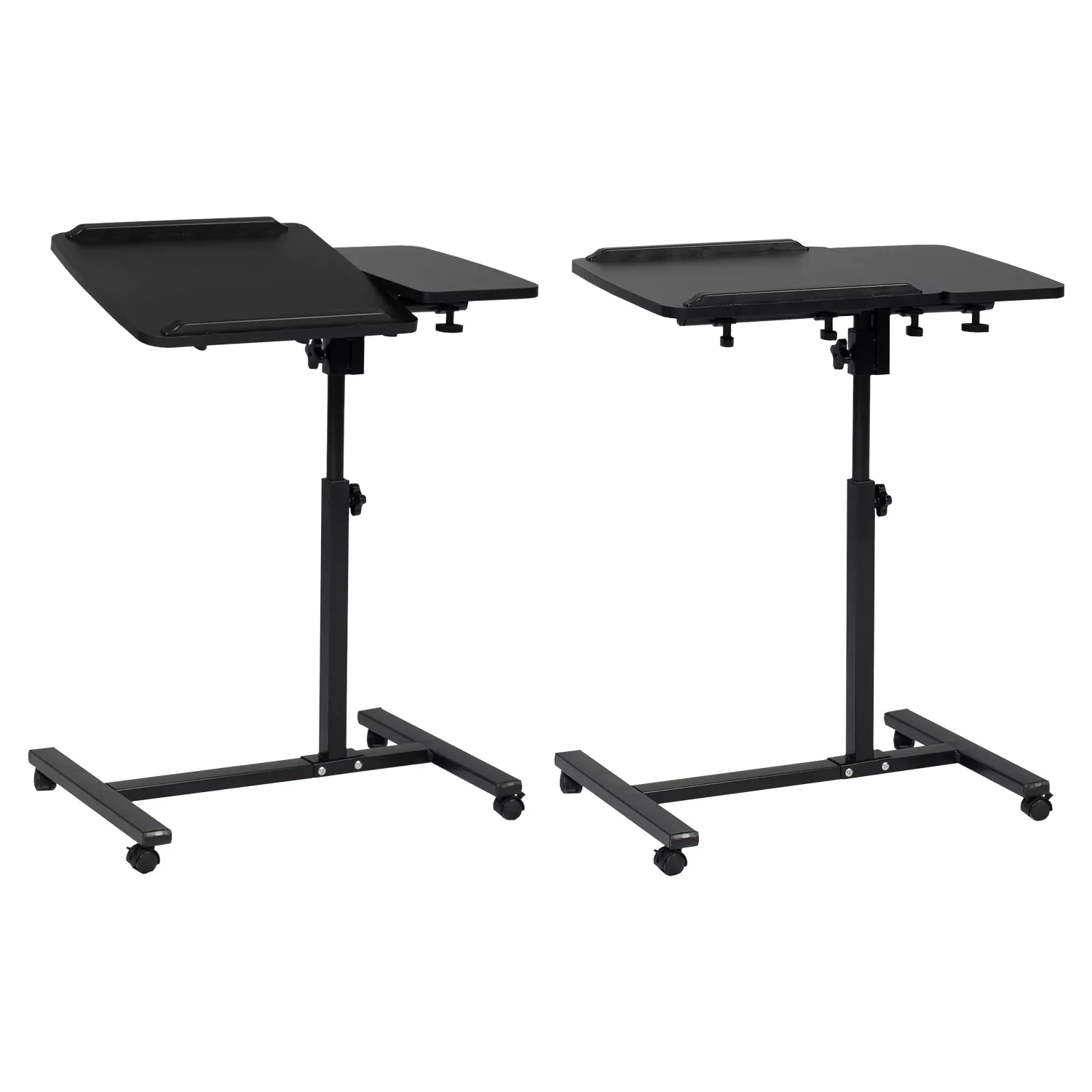 Table pour ordinateur à roulettes noire SABINE