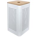 Panier à linge pm en métal blanc