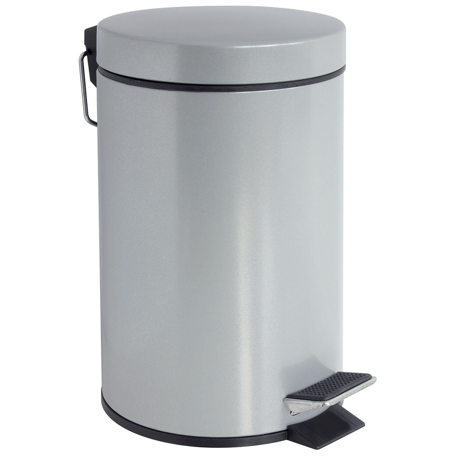 Poubelle salle de bain 3l hally silver