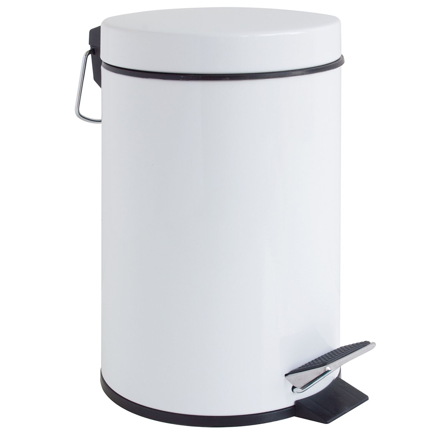 Poubelle salle de bain 3l hally blanc
