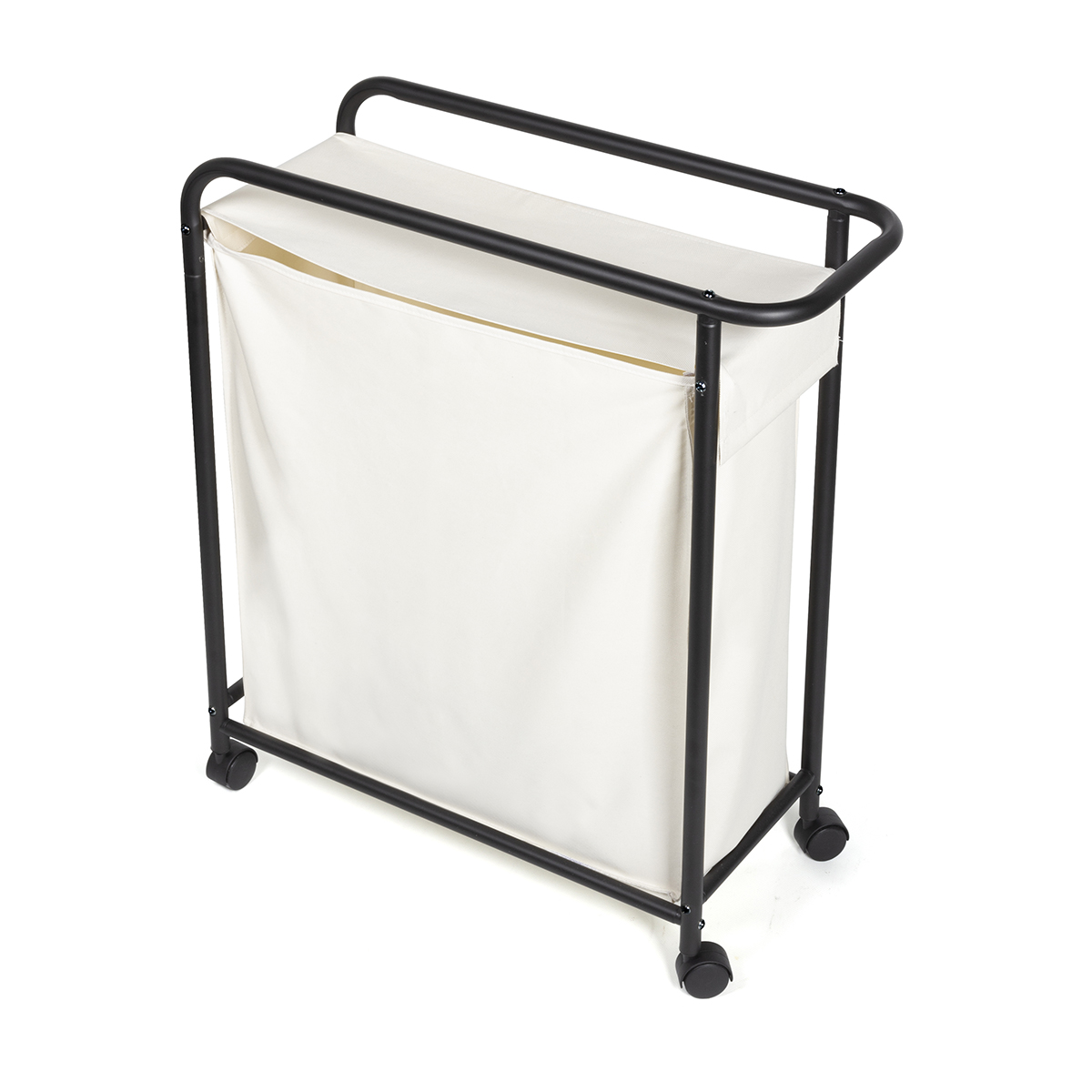 Panier à linge boston métal noir / beige