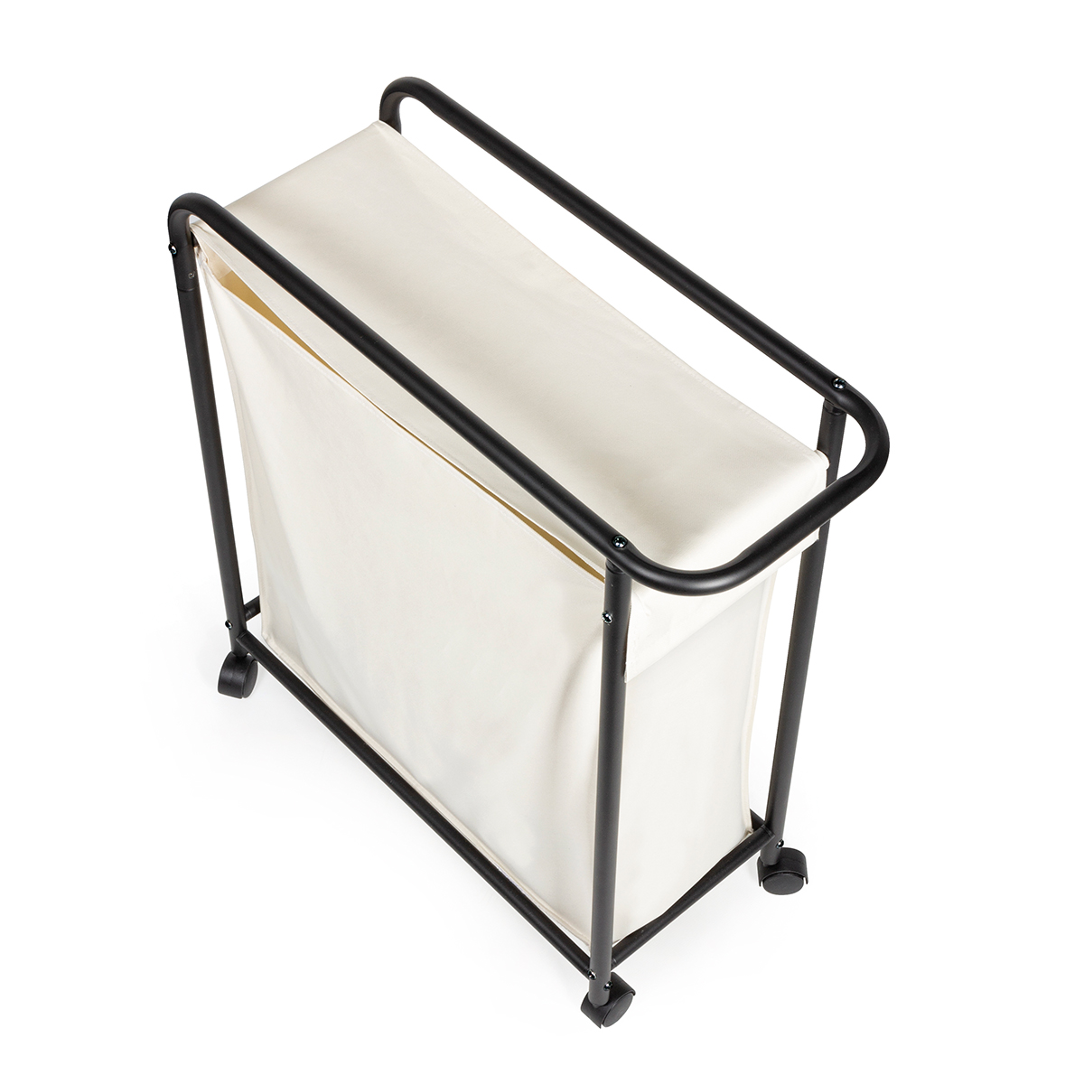 Panier à linge boston métal noir / beige