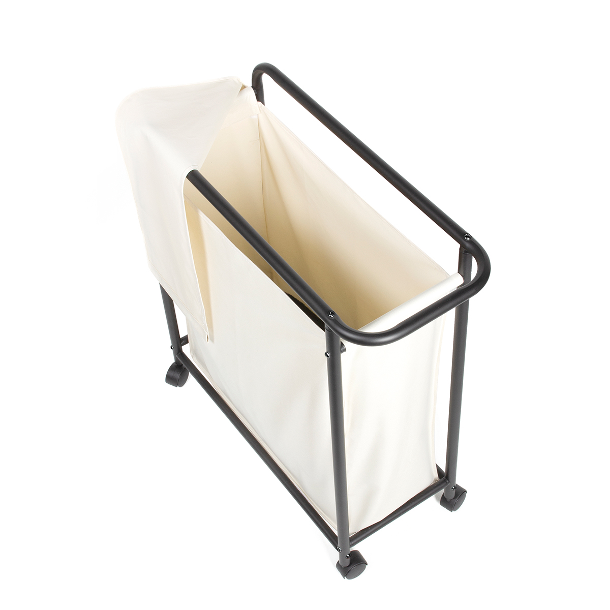 Panier à linge boston métal noir / beige