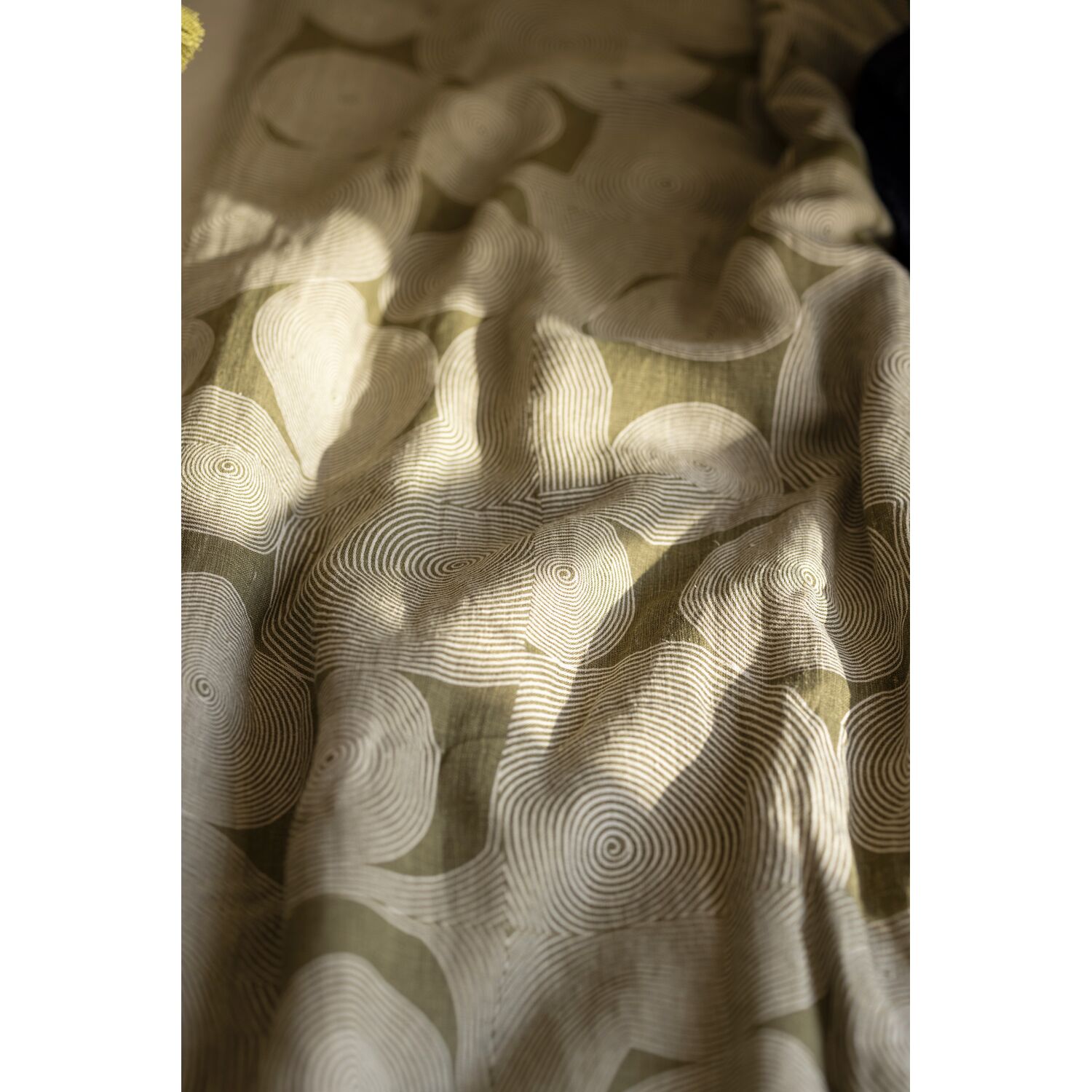 Plaid imprimé Tito en lin naturel - 135 x 200 cm