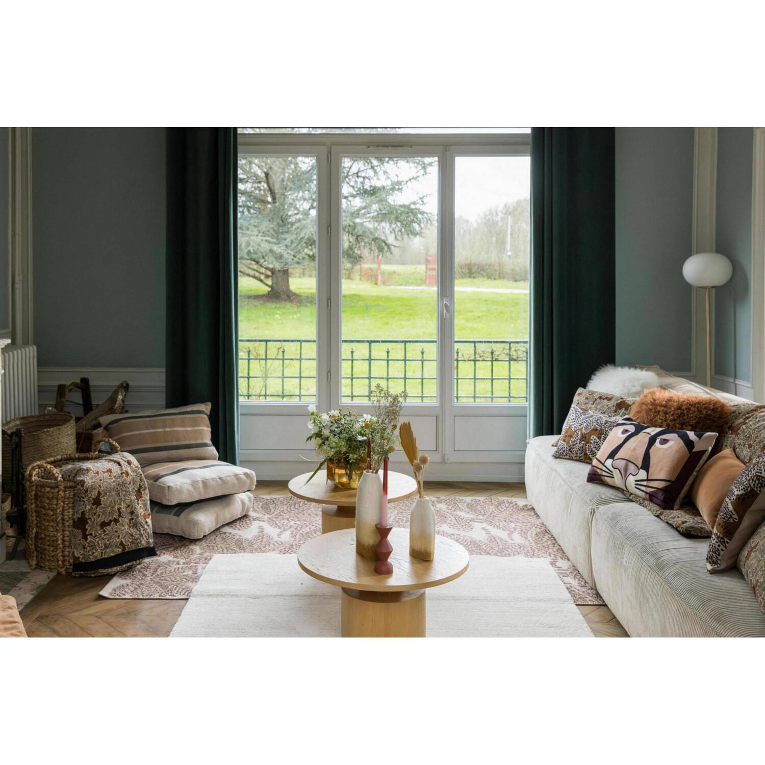 Zitkussen Vivaraise Gatsby - Zitting van gerecycled polyester, terracottakleur, 55 x 55 x 10 cm