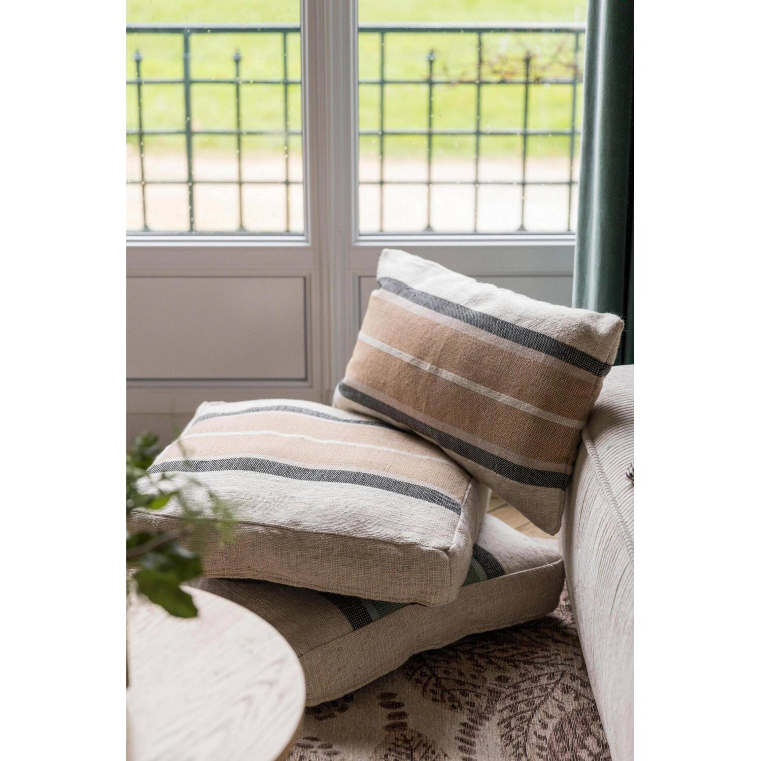 Zitkussen Vivaraise Gatsby - Zitting van gerecycled polyester, terracottakleur, 55 x 55 x 10 cm