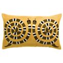 Coussin brodé Vivaraise Yoka - Coton 100% - Couleur Mangue - 40 x 65 cm