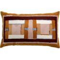 Coussin brodé Taho en coton 100%, couleur cuivre, 40 x 65 cm