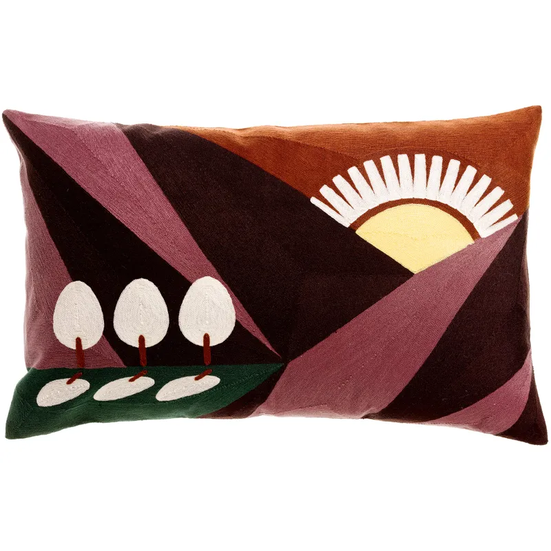 Coussin brodé Eol en coton... - Happy Garden