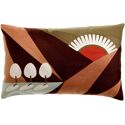 Coussin brodé Eol en coton 100% - 40 x 65 cm - Happy Garden