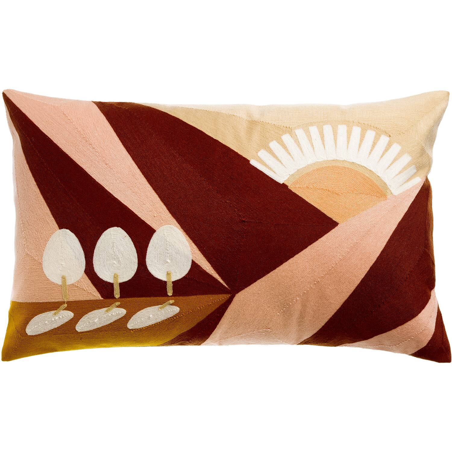 Coussin brodé Eol en coton 100% - 40 x 65 cm