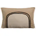 Coussin décoratif Laly bicolore galet (lin-coton) - 40 x 65 cm