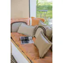 Coussin décoratif Laly bicolore galet (lin-coton) - 40 x 65 cm