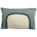 Coussin Laly bicolore Prusse - Vivaraise (Lin-Coton, 40 x 65 cm)