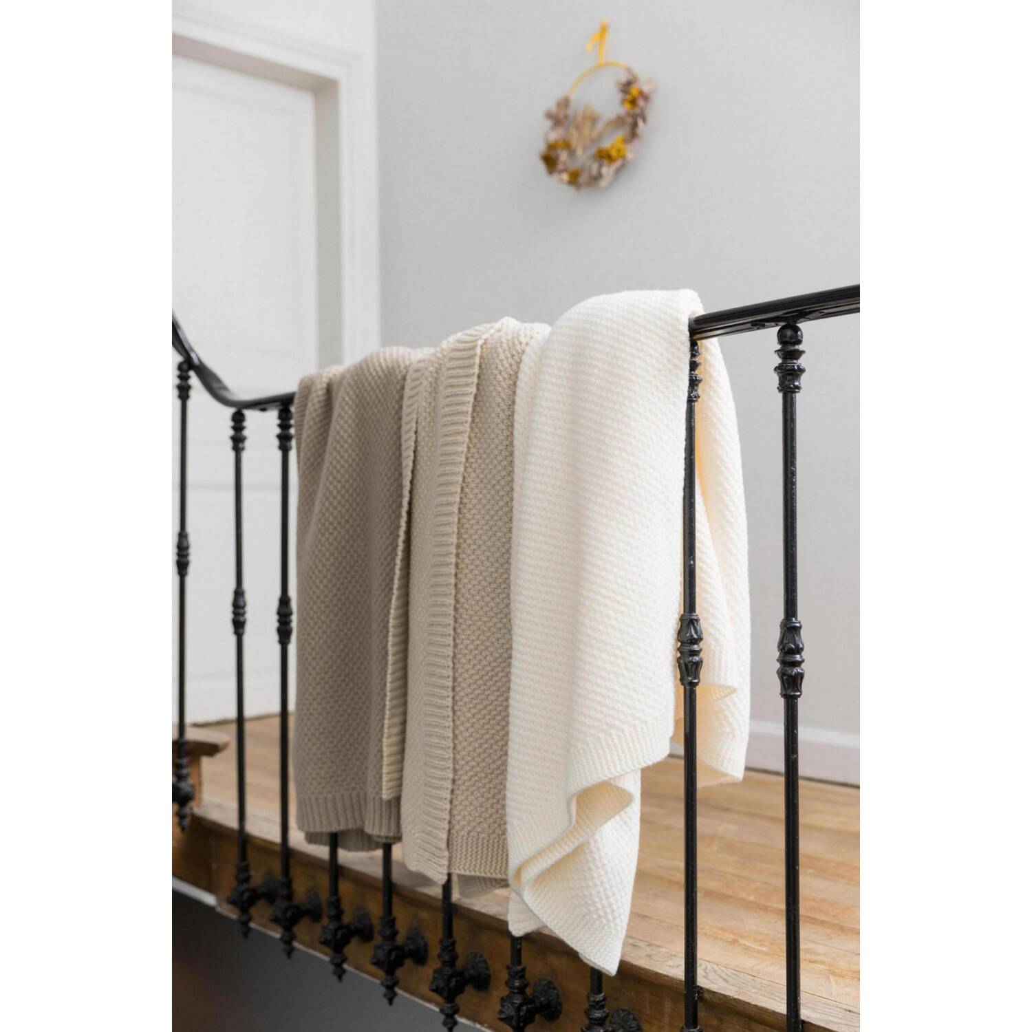 Gebreide gerecycleerde plaid Danilo - Vivaraise (130 x 160 cm)