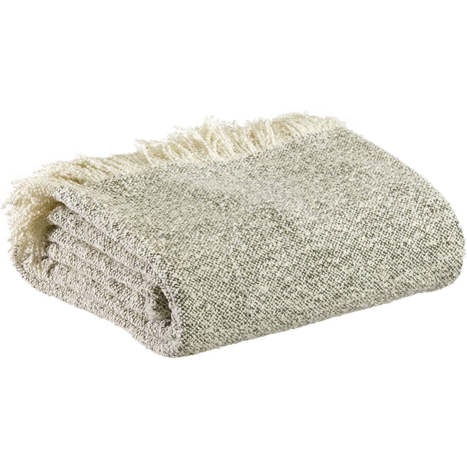Gebreide deken Jane - Vivaraise, 130 x 160 cm, kleur olive, gerecycled polyester en katoen